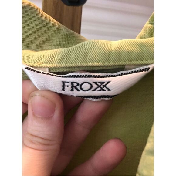 Froxx Women’s Green Striped Pattern 2 Piece Suit Blazer and Pants Size L - Picture 5 of 12